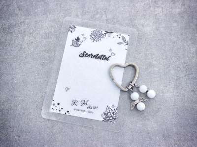 Szeretettel kulcstartó tejkvarccal