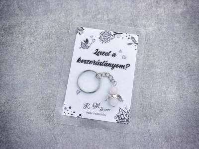 Leszel a koszorúslányom kulcstartó rózsakvarccal