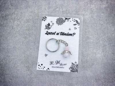 Leszel a tanúm kulcstartó rózsakvarccal