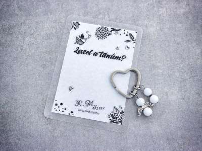 Leszel a tanúm kulcstartó tejkvarccal