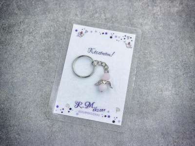 Köszönöm kulcstartó rózsakvarccal