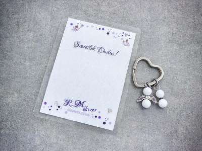 Szeretlek Dadus kulcstartó tejkvarccal