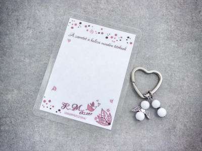 A szeretet kulcstartó tejkvarccal