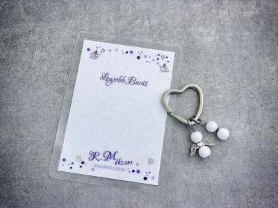 Legjobb barátomnak kulcstartó tejkvarccal