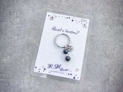 Leszel a barátom kulcstartó hematittal