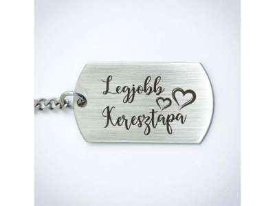 Legjobb Keresztapa acél medálos kulcstartó