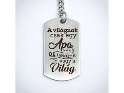 A világnak csak egy apa vagy acél medálos kulcstartó