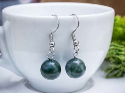 Mohaachát lógós fülbevaló 8mm