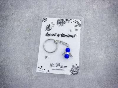 Leszel a tanúm sötétkék angyal medálos kulcstartó