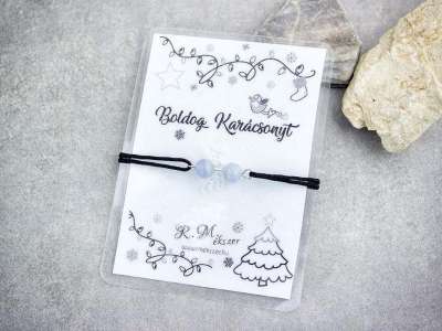 Boldog Karácsonyt kalcedon angyal karkötő