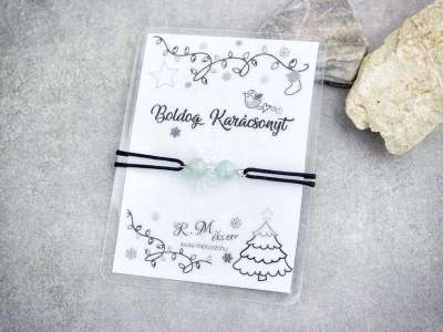 Boldog Karácsonyt akvamarin angyal karkötő