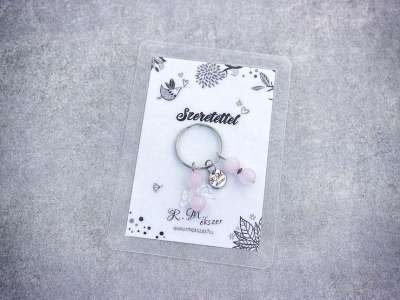 Szeretettel kulcstartó rózsakvarccal