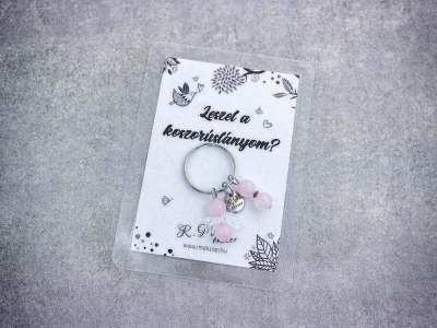 Leszel a koszorúslányom kulcstartó rózsakvarccal