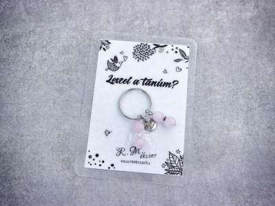 Leszel a tanúm kulcstartó rózsakvarccal