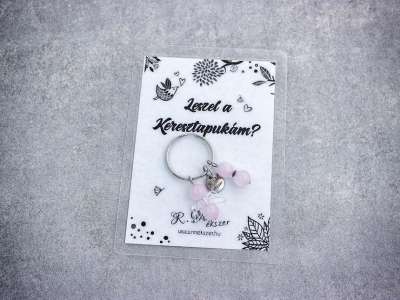Leszel a Keresztapukám kulcstartó rózsakvarccal