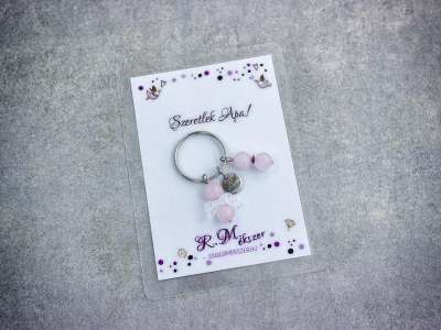 Szeretlek Apa kulcstartó rózsakvarccal