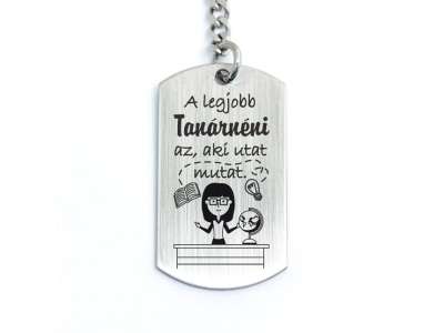 A legjobb tanár néni aki utat mutat medálos kulcstartó
