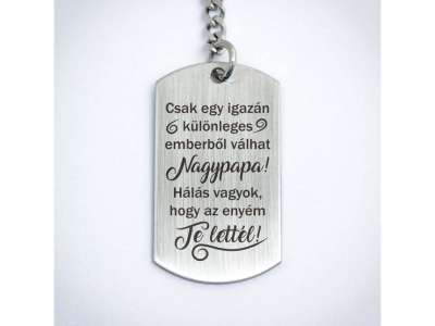 Te lettél a Nagypapám acél medálos kulcstartó