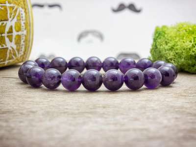 Ametiszt ásvány karkötő 10mm