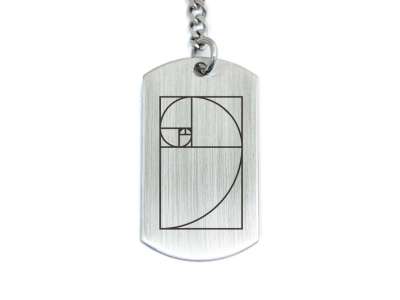 Fibonacci acél medálos kulcstartó