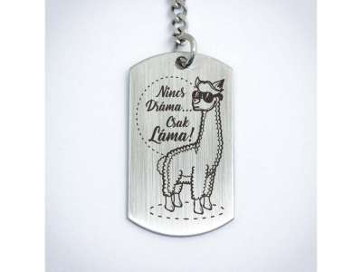 Nincs dráma acél medálos kulcstartó