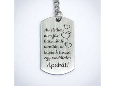 Csodálatos Apukát acél medálos kulcstartó