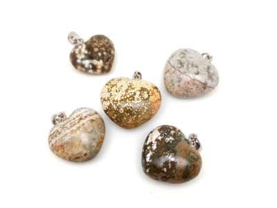 Szív medál Jáspis óceán 2-3cm (MDG)