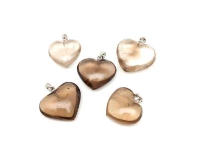 Szív medál Füstkvarc 2,5-3cm (MDG)