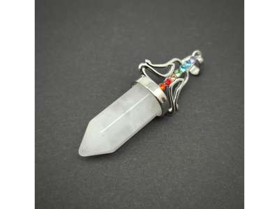 Csúcs medál fém buddha Hegyikristály 12x60mm