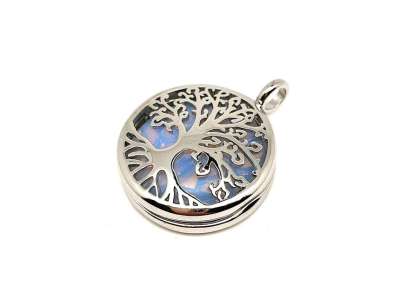 Kör medál fém életfa Opalit 2,5cm