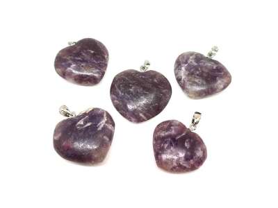 Szív medál Lepidolit 3-4cm (MDG)