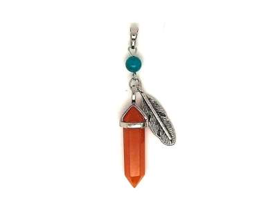 Vogel medál toll fém Aventurin barack 8x30mm