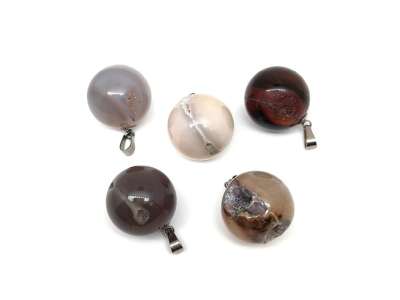 Golyó medál Achát geódás 18mm