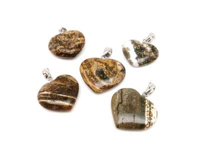 Szív medál jáspis óceán szív 2,5-3,5cm (MDG)