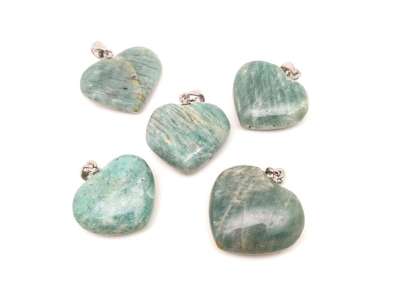 Szív medál amazonit 3cm (MDG)