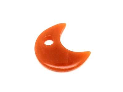 Aventurin barack medál átfúrt félhold 35mm