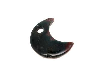 Achát indiai medál átfúrt félhold 35mm