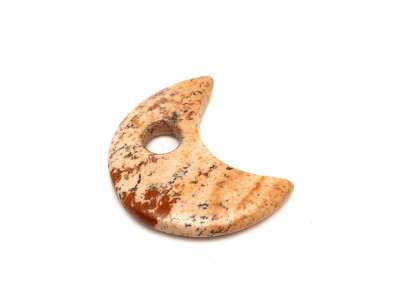 Jáspis kép medál átfúrt félhold 30mm