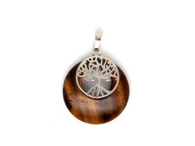 Fánk medál életfa Tigrisszem 3cm