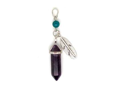 Vogel medál fém toll ametiszt 8x30mm