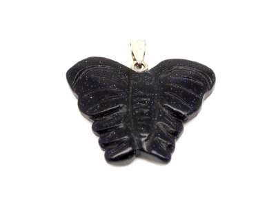 Pillangó medál goldstone kék 4x3cm