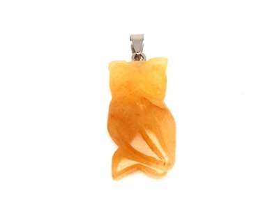 Bagoly medál aventurin barack 2x4cm