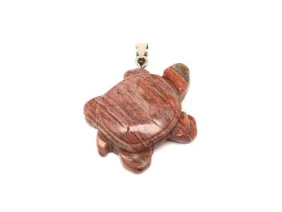 Teknős medál jáspis szivárvány 3,5x3,5cm