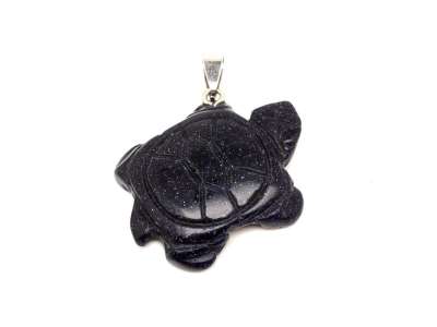 Teknős medál goldstone kék 3,5x3,5cm