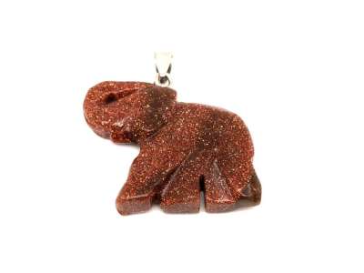 Elefánt medál goldstone vörös 4x3cm