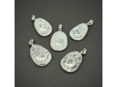 20/25mm Hegyikristály roppantott csepp medál