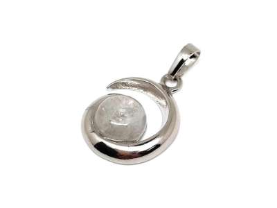 Spirál medál fém Hegyikristály 2cm