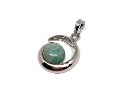 Spirál medál fém Amazonit 2cm
