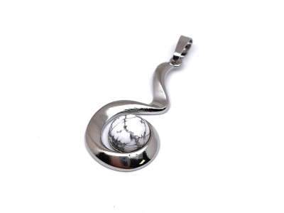 Spirál medál fém Howlit 2x3,5cm