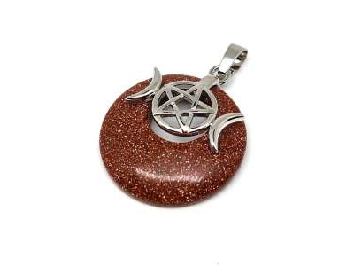 Fánk medál istennő Goldstone vörös 3cm